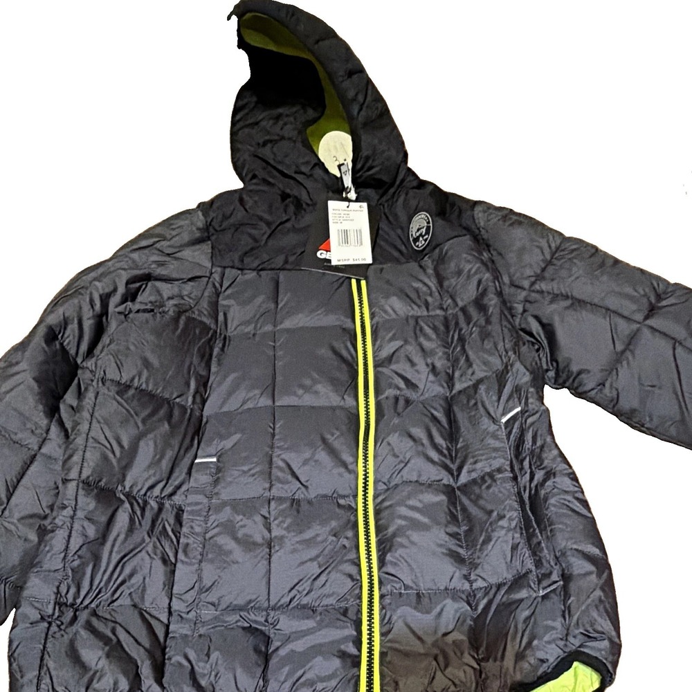 Gerry Hooded Insulated Full Zip Puffer Jacket Pockets Colorblock M Kids